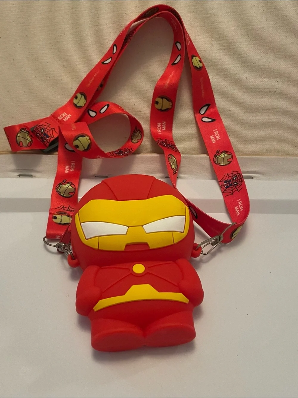 Ironman lanyard mini bag purse pouch marvel superhero Red and Yellow silicone